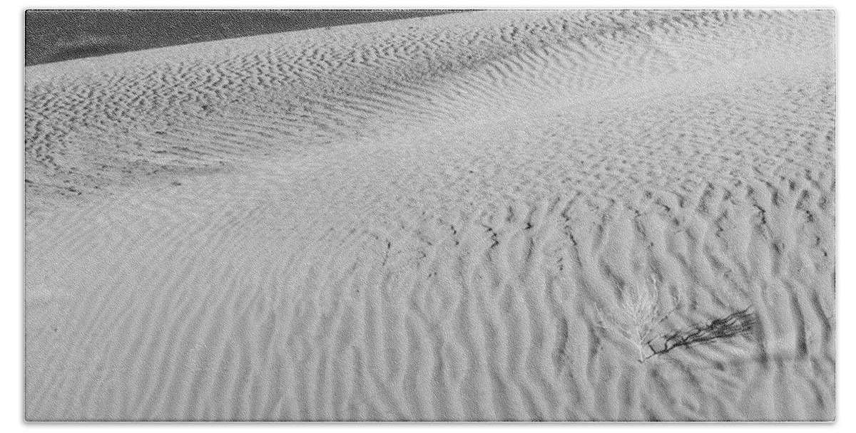 Sand Bath Towel featuring the photograph Sand Dunes At Monument Valley BW by Susan Candelario