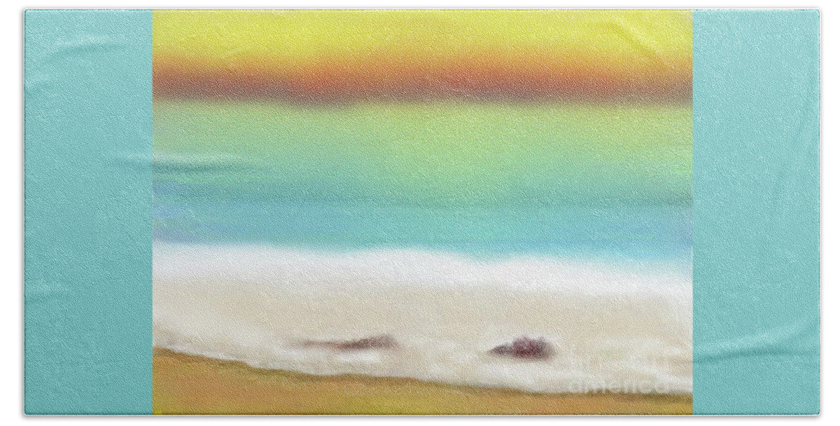 Beach Hand Towel featuring the digital art Sarah's Beach by Julie Grimshaw