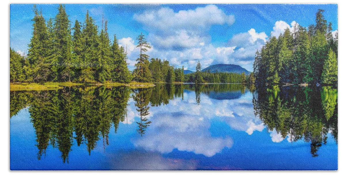 Peaceful Hand Towel featuring the photograph Sarkar Lake Reflection by Bradley Morris