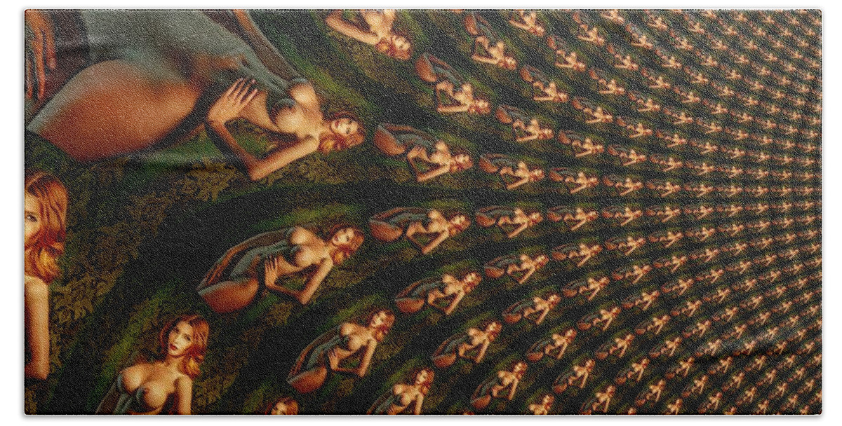 Naked Bath Towel featuring the digital art Saule Strange Symphony by Stephane Poirier