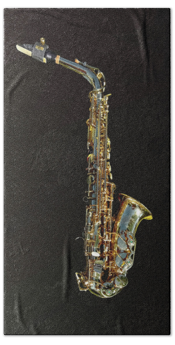Saxophone Hand Towel featuring the photograph Saxophone by Susan Savad