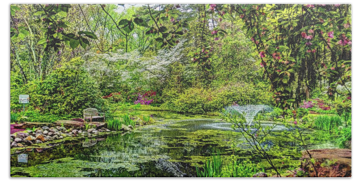 Recent Hand Towel featuring the photograph Sayen Gardens in Hamilton New Jersey in spring by Geraldine Scull