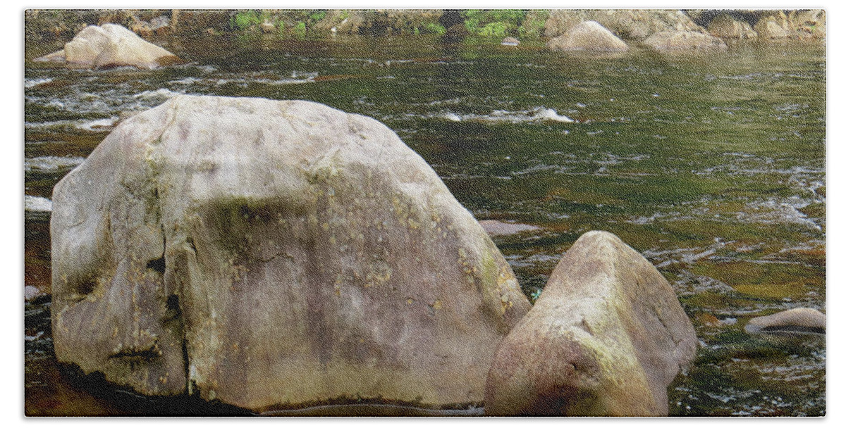 Stream Bath Towel featuring the photograph Schoharie Rocks by Azthet Photography