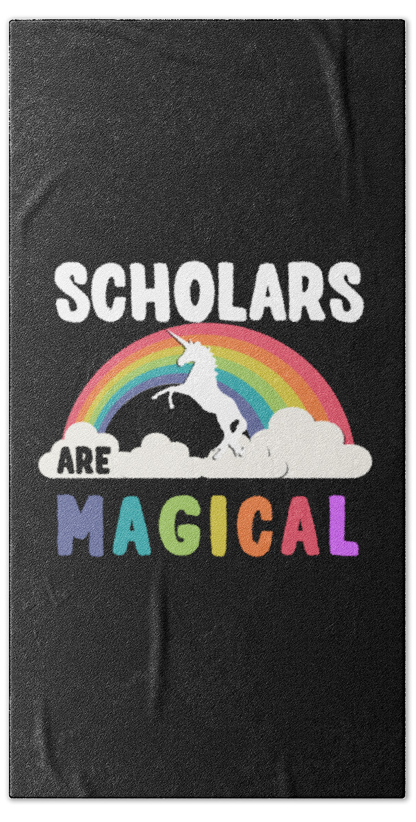 Funny Bath Towel featuring the digital art Scholars Are Magical by Flippin Sweet Gear