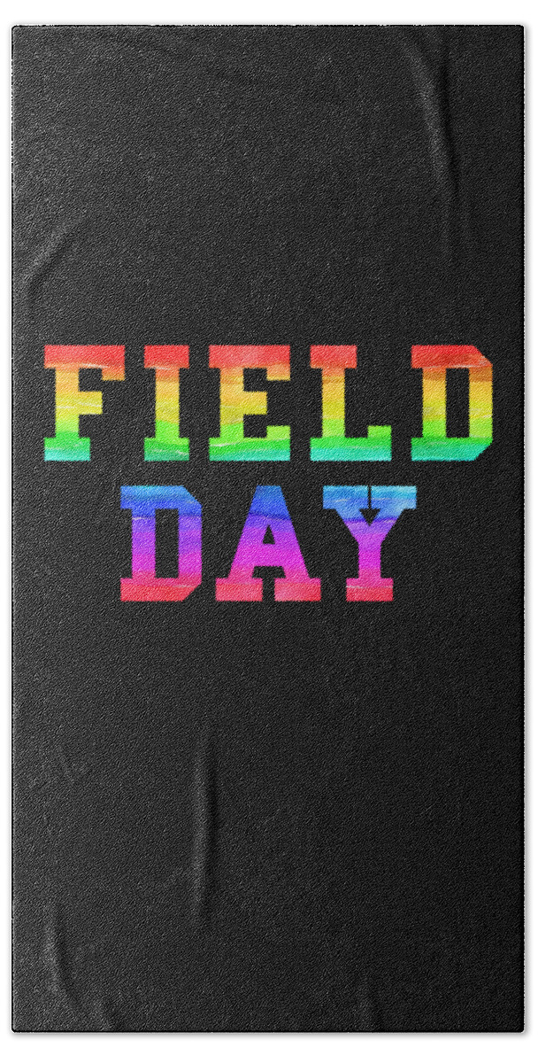 Cool Bath Towel featuring the digital art School Field Day Rainbow Jersey by Flippin Sweet Gear