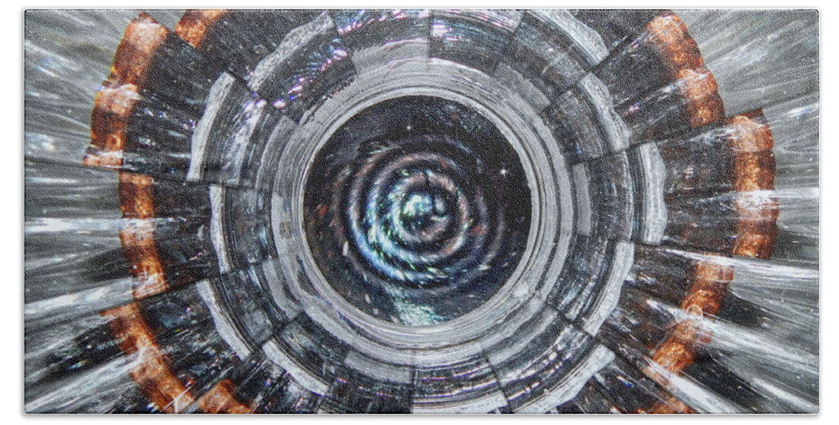 Black Hole Bath Towel featuring the digital art Sci Fi View of Space by Phil Perkins