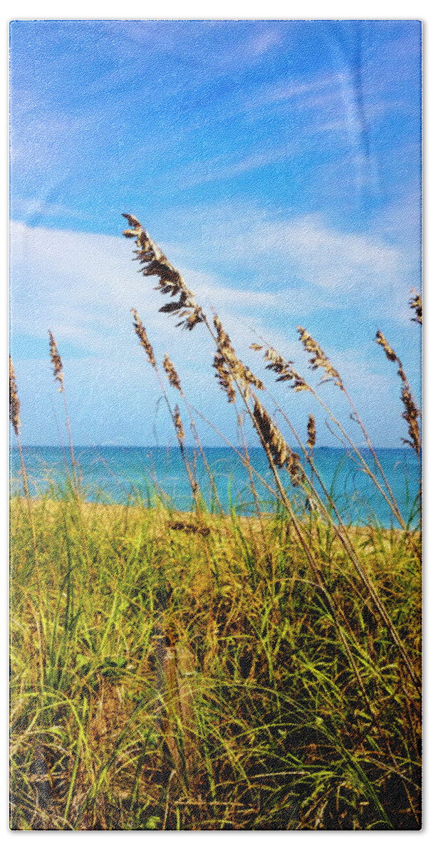 Beach Bath Towel featuring the photograph Sea Breezes on the Dunes by Debra and Dave Vanderlaan