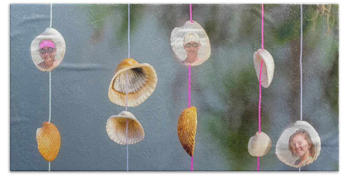 Beach Bath Towel featuring the photograph Sea Shell Girls by Norman Peay