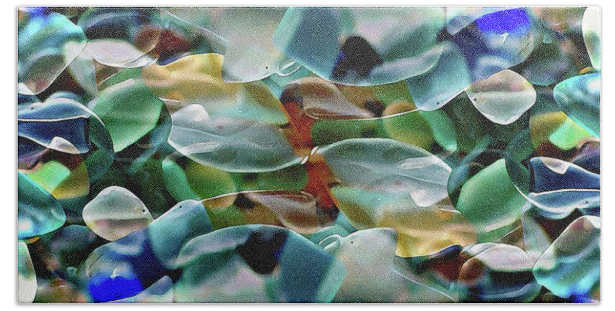 Glass Bath Towel featuring the digital art Seaglass Abstract by David Manlove