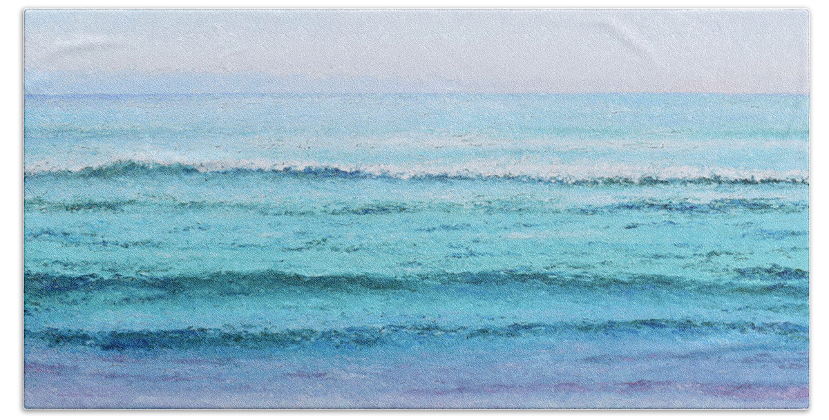 Ocean Bath Towel featuring the painting Seascape Sonata - ocean art by Jan Matson