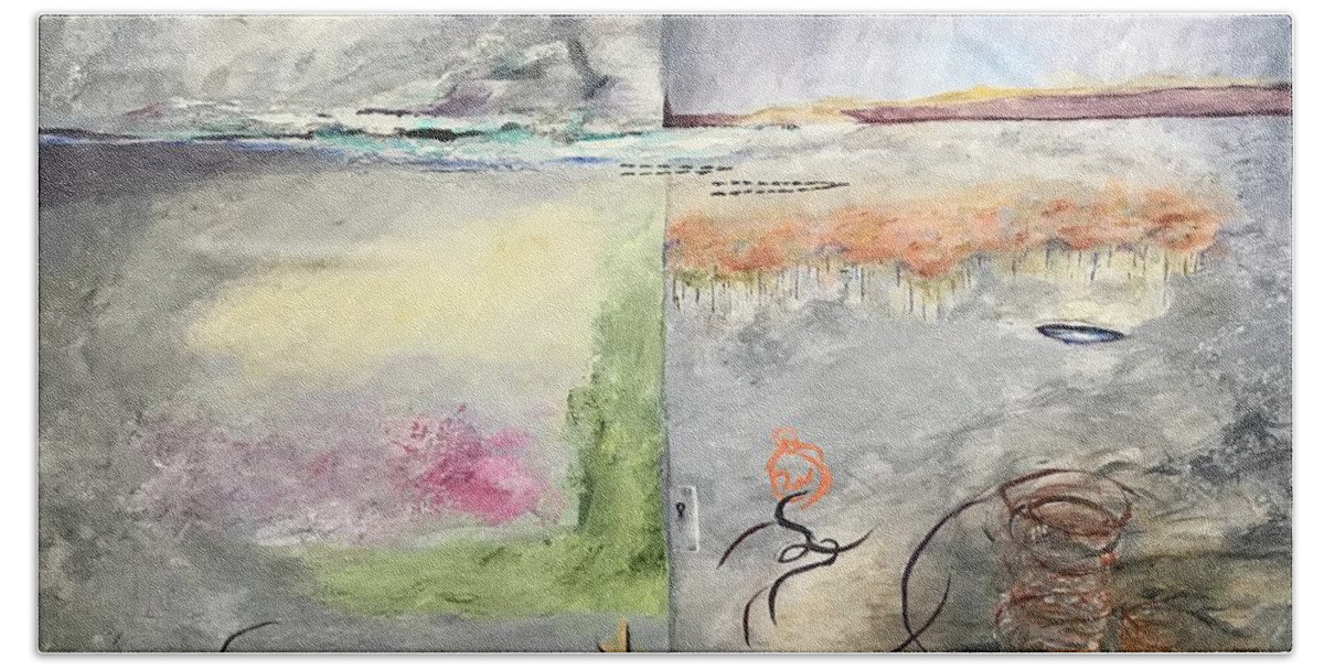 Seasons Bath Towel featuring the painting Seasons by Deborah Naves