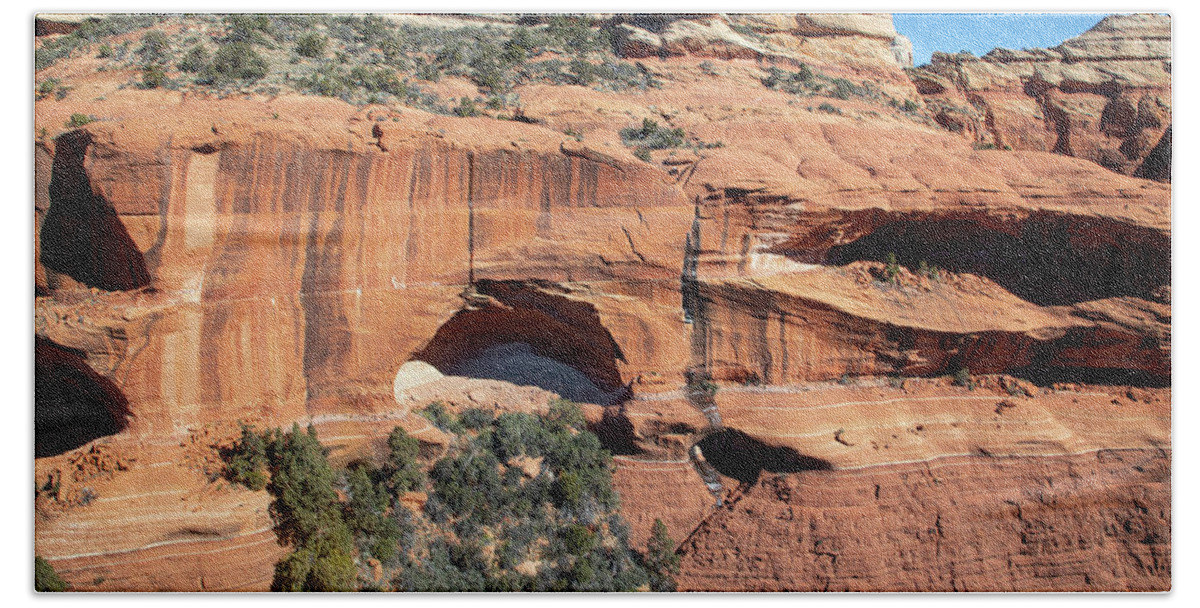 Sedona Bath Towel featuring the photograph Sedona from the Air #4 by Steve Templeton