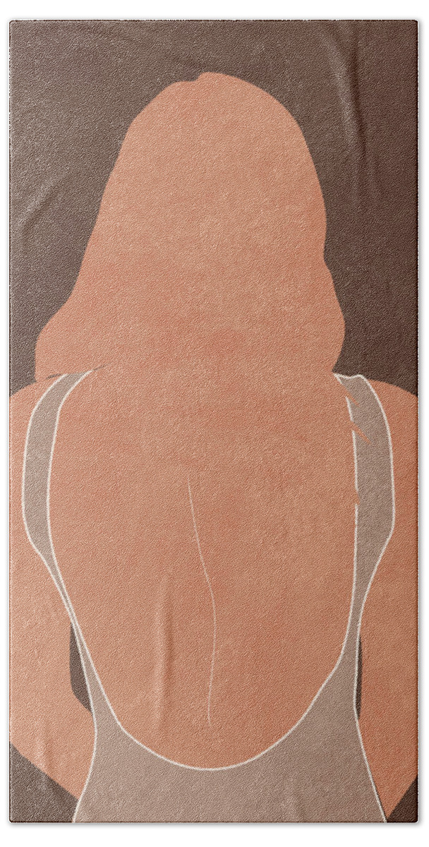 Modern Bath Towel featuring the mixed media Seeker - Contemporary Minimal Portrait by Studio Grafiikka