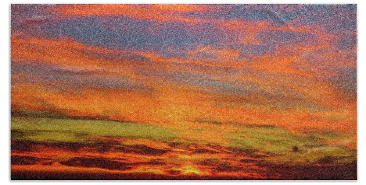 Sunset Hand Towel featuring the photograph September Sky by Brett Harvey