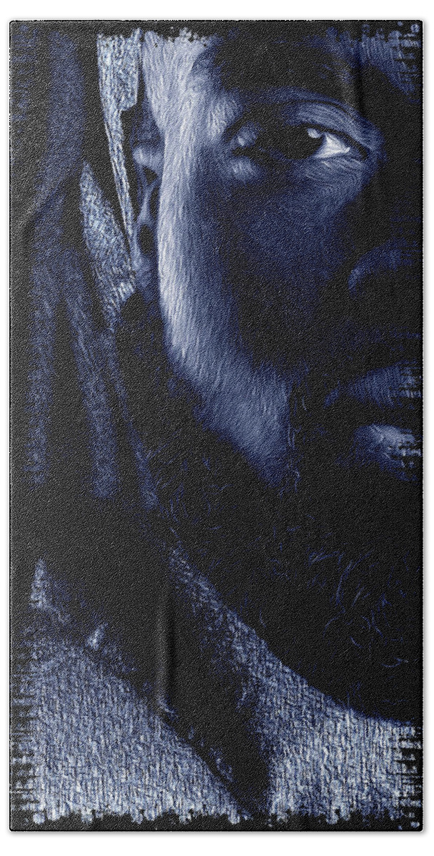 Shades Collection 2 Hand Towel featuring the digital art Shades of Black 1 by Aldane Wynter