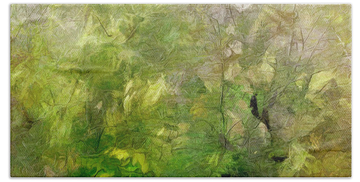 Abstract Bath Towel featuring the photograph Shades Of Forest Green by Cedric Hampton