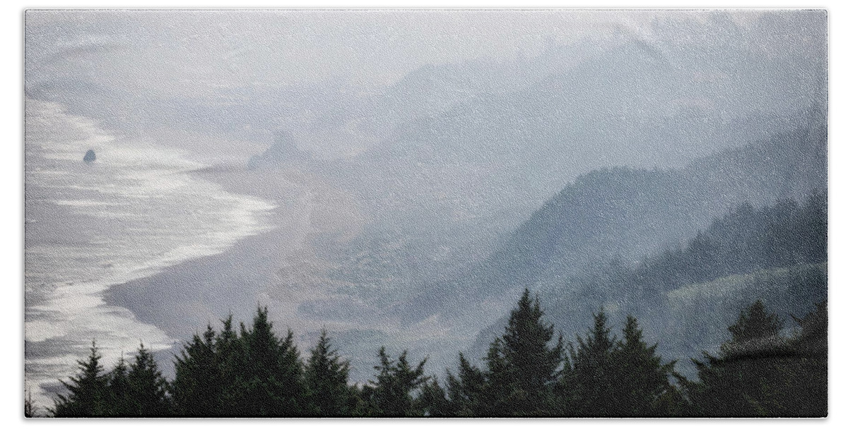 Oregon Coast Bath Towel featuring the photograph Shades of Obscurity by Belinda Greb