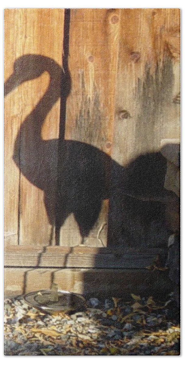 Shadow Hand Towel featuring the photograph Shadow Bird by Hank Gray