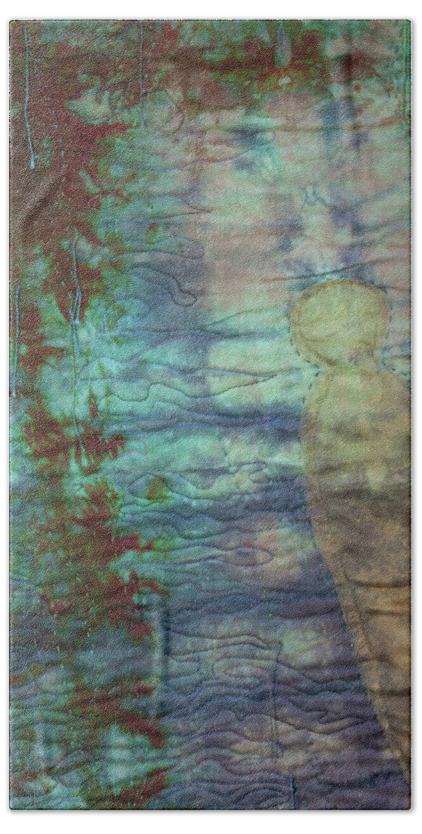 Shadow In The Sand Detail Bath Towel featuring the mixed media Shadow in the Sand 2 by Vivian Aumond