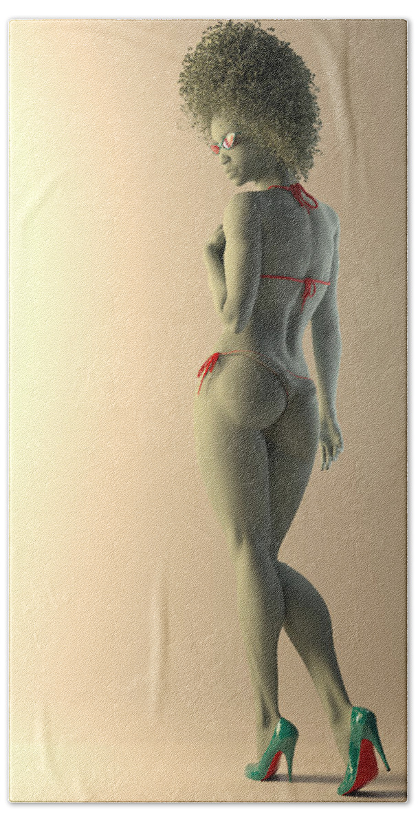 Pinup Hand Towel featuring the digital art Mirroring_Shae by Williem McWhorter