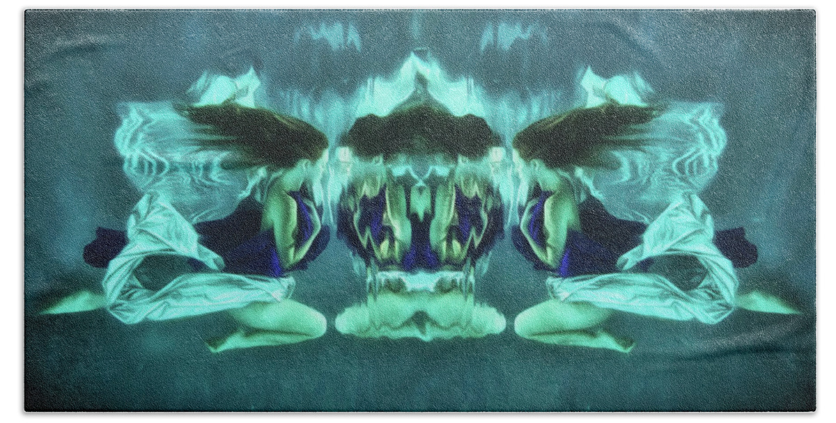 Underwater Bath Towel featuring the digital art Shattered Reflections by Brad Barton