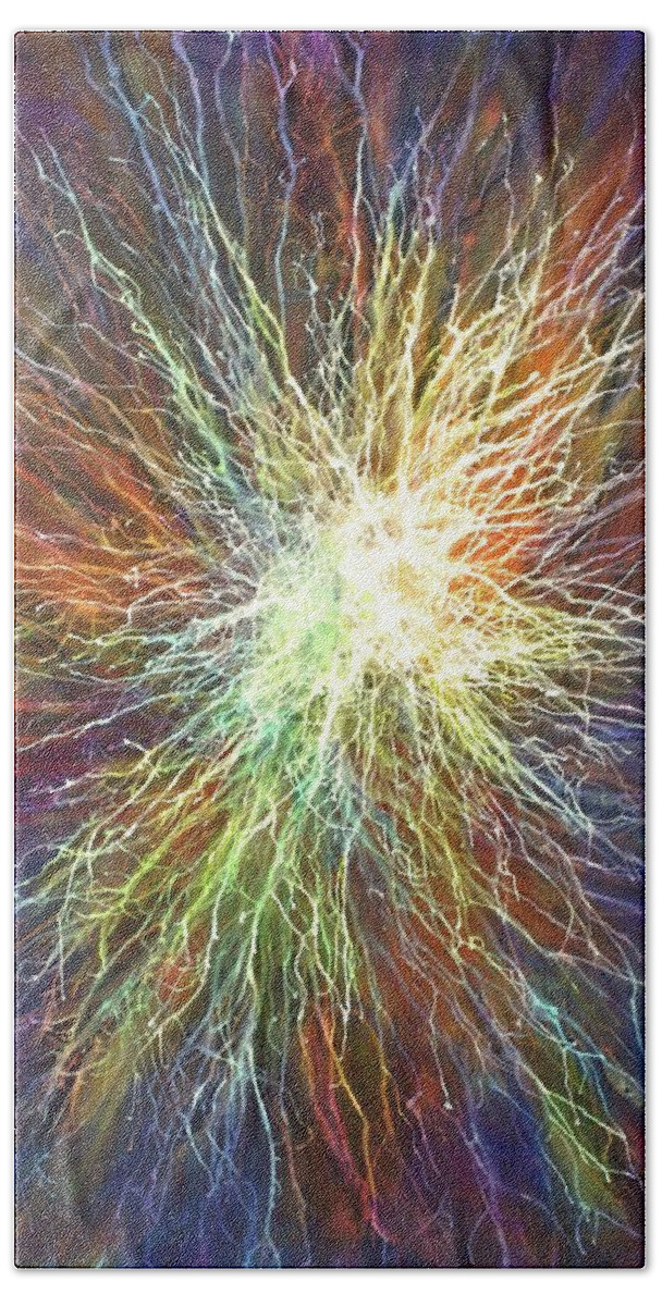  Bath Towel featuring the painting Shock by Michael Lang