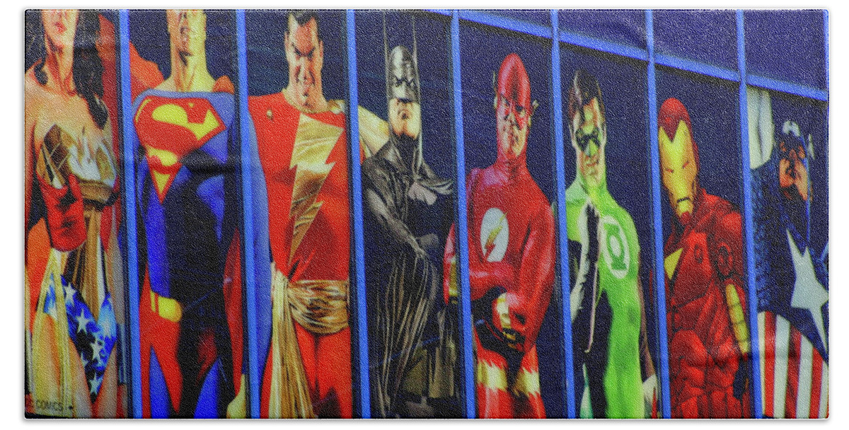 Street Bath Towel featuring the photograph Super Heroes by Gene Taylor