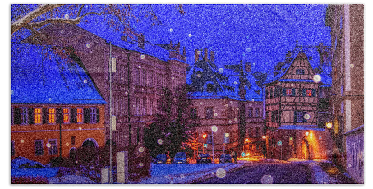 Silent Night Bath Towel featuring the photograph Silent Night in Bamberg, Germany #2 by Tatiana Travelways
