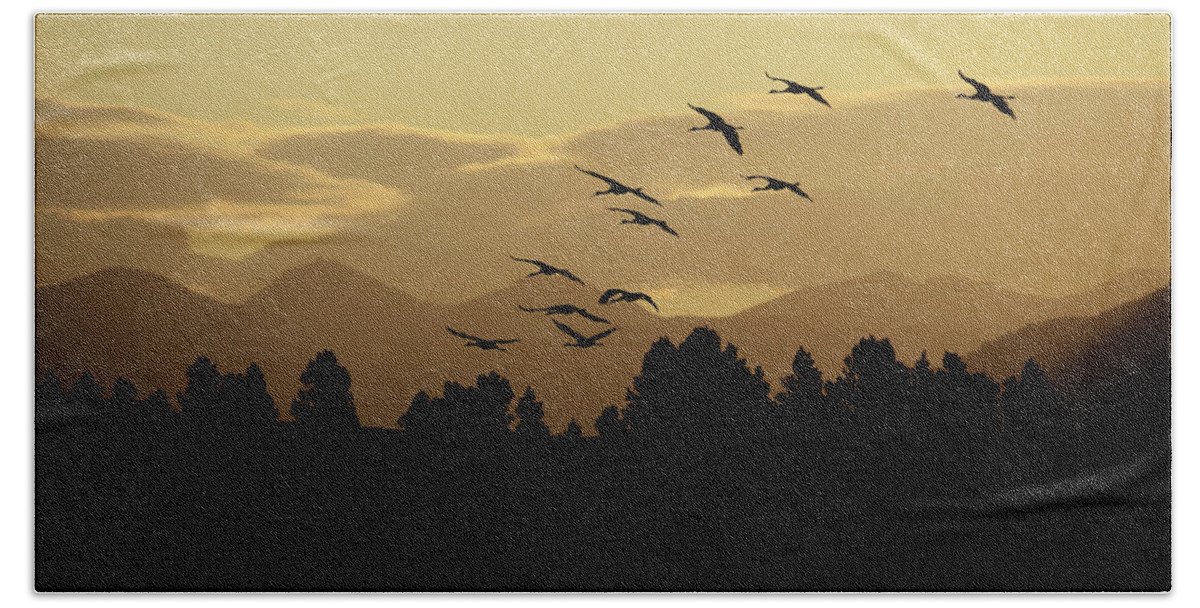 Silhouette Bath Towel featuring the photograph Silhouette Sandhills by Whispering Peaks Photography
