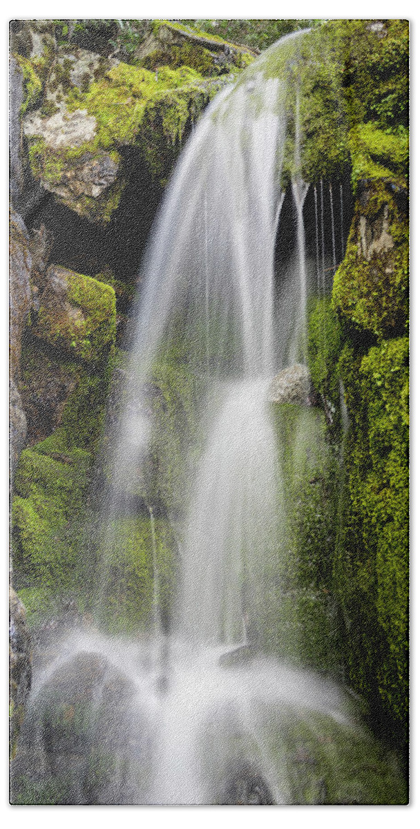 Waterfall Hand Towel featuring the photograph Silky Waterfall by Gary Geddes