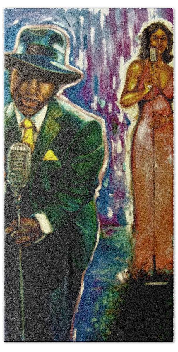  Black Music Art Hand Towel featuring the painting Sing That Song by Emery Franklin