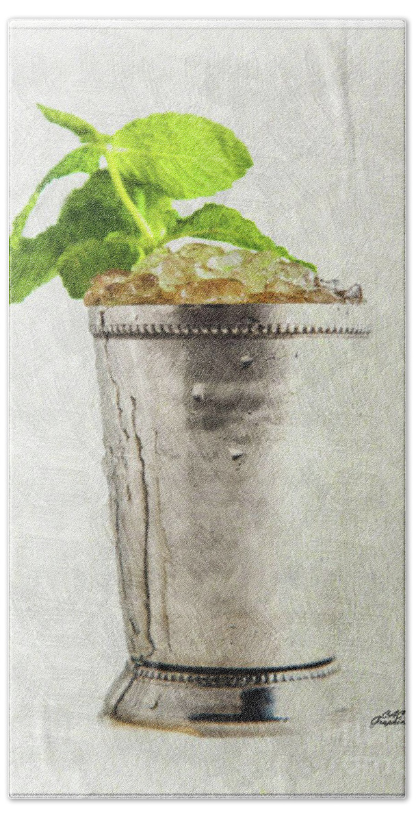 Cocktail Hand Towel featuring the digital art Single Mint Julep by CAC Graphics