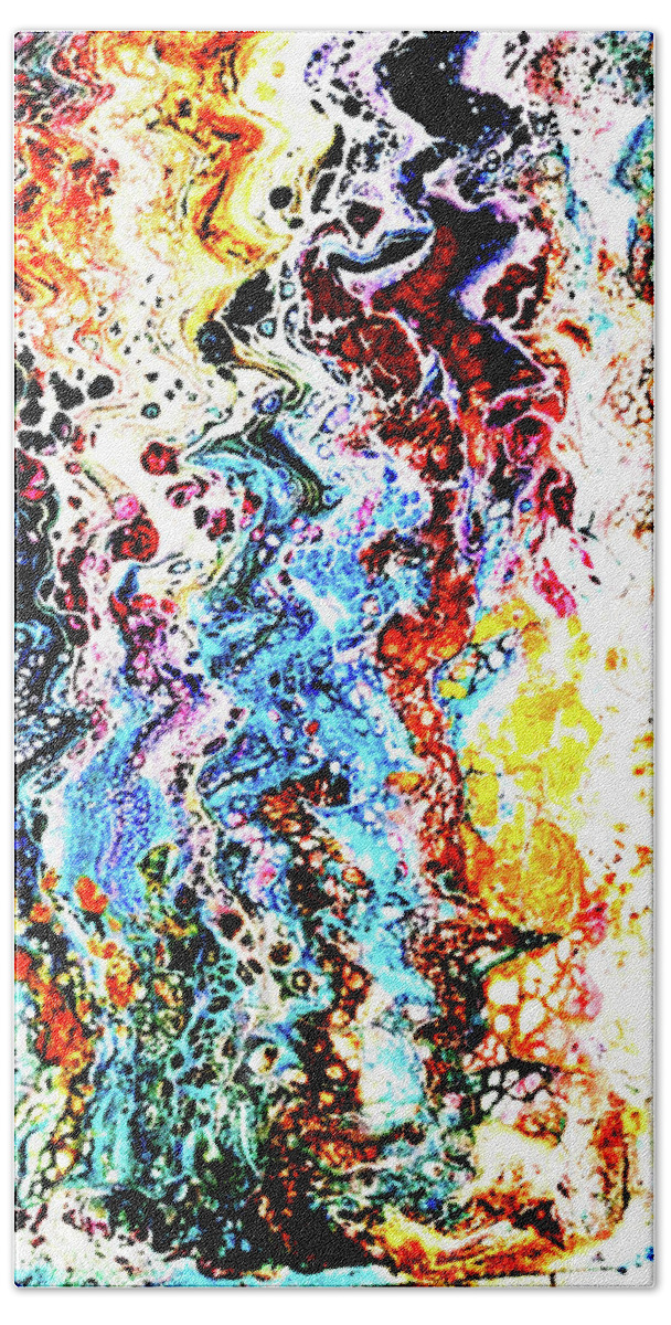 Colors Bath Towel featuring the painting Sizzle by Anna Adams