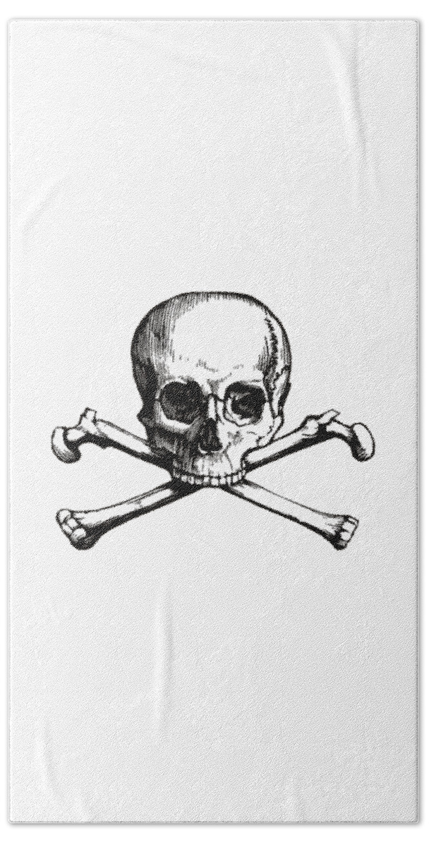 Skull And Crossbones Hand Towel featuring the digital art Skull and Crossbones by Eclectic at Heart