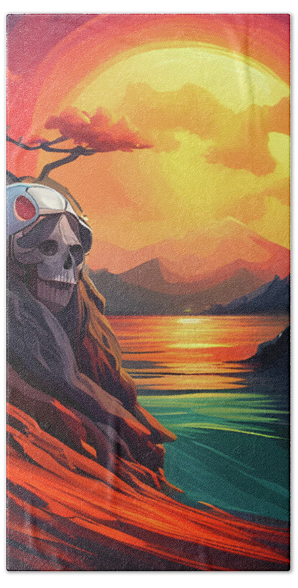 Mountains Hand Towel featuring the digital art Skull Valley by Jason Denis