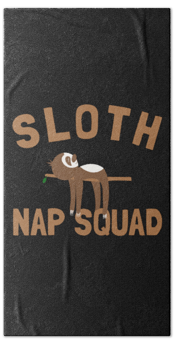 Funny Bath Towel featuring the digital art Sloth Nap Squad by Flippin Sweet Gear