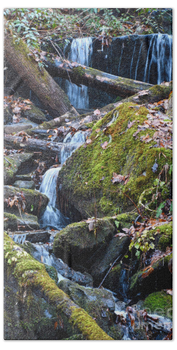 Tennessee Bath Towel featuring the photograph Small Waterfall by Phil Perkins