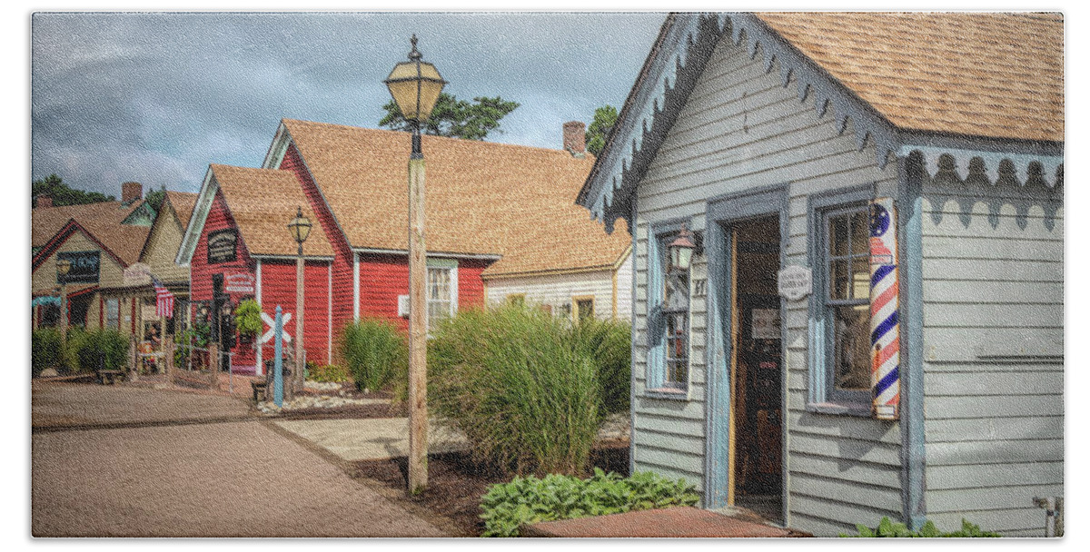 New Jersey Bath Sheet featuring the photograph Smithville Old Barber Shoppe by Kristia Adams
