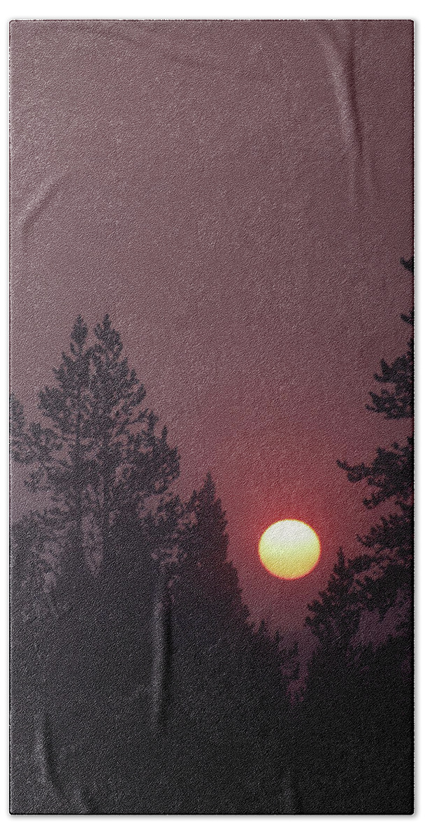 Mountain Hand Towel featuring the photograph Smokey Sunrise by Go and Flow Photos
