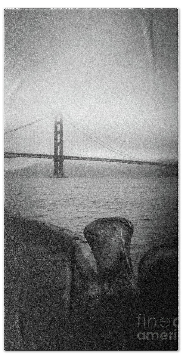 Golden Gate Bridge Hand Towel featuring the photograph Smoky bridge by Micah May