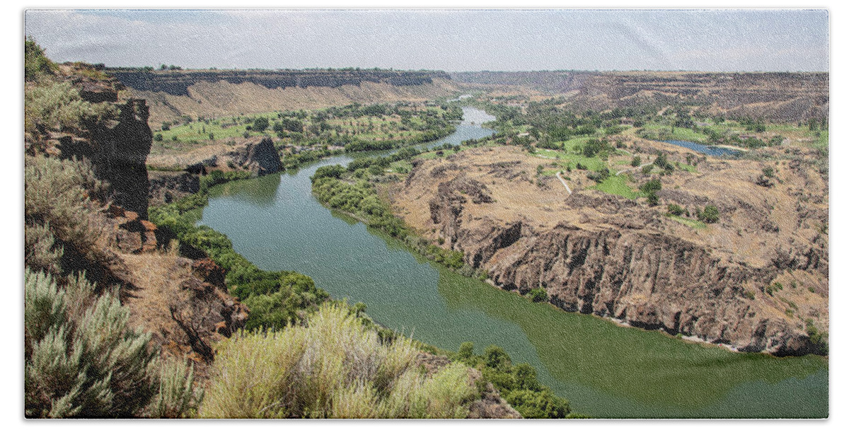 River Hand Towel featuring the photograph Snake River Idaho by Gary Geddes