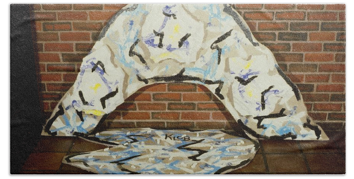 Snow Bath Towel featuring the mixed media Snow House by Kevin OBrien