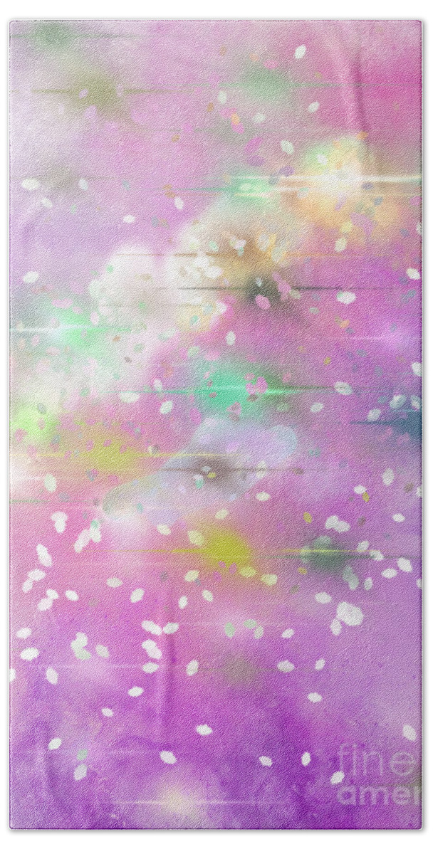Pink Sky Bath Towel featuring the digital art Snowy Pink Sky #1 by Zotshee Zotshee