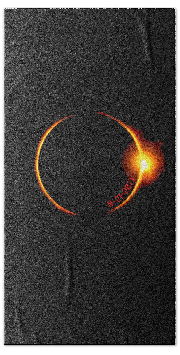 Funny Bath Towel featuring the digital art Solar Eclipse 2017 by Flippin Sweet Gear