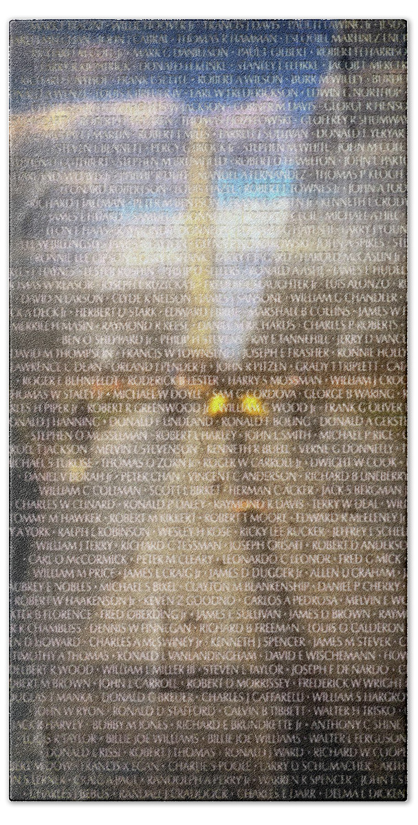 Vietnam Veterans Memorial Bath Towel featuring the photograph Some Gave All by Susan Rissi Tregoning