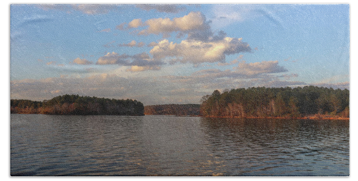 Lake Bath Towel featuring the photograph Some Lake Sinclair Cloud Balance by Ed Williams