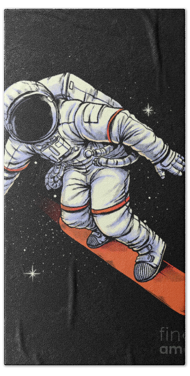 Space Boarding Hand Towel featuring the digital art Space Boarding by Digital Carbine