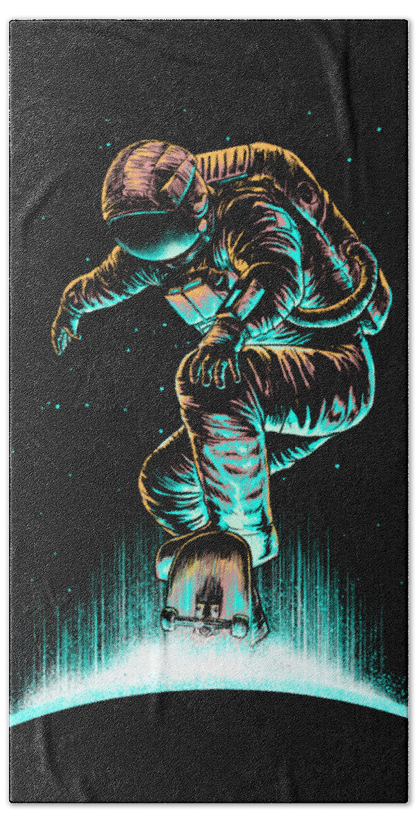 Space Grind Hand Towel featuring the digital art Space Grind by Digital Carbine