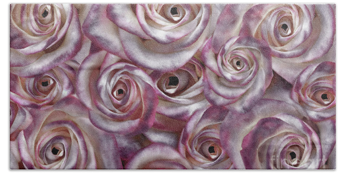 Rose Hand Towel featuring the digital art Space Roses by Mehran Akhzari