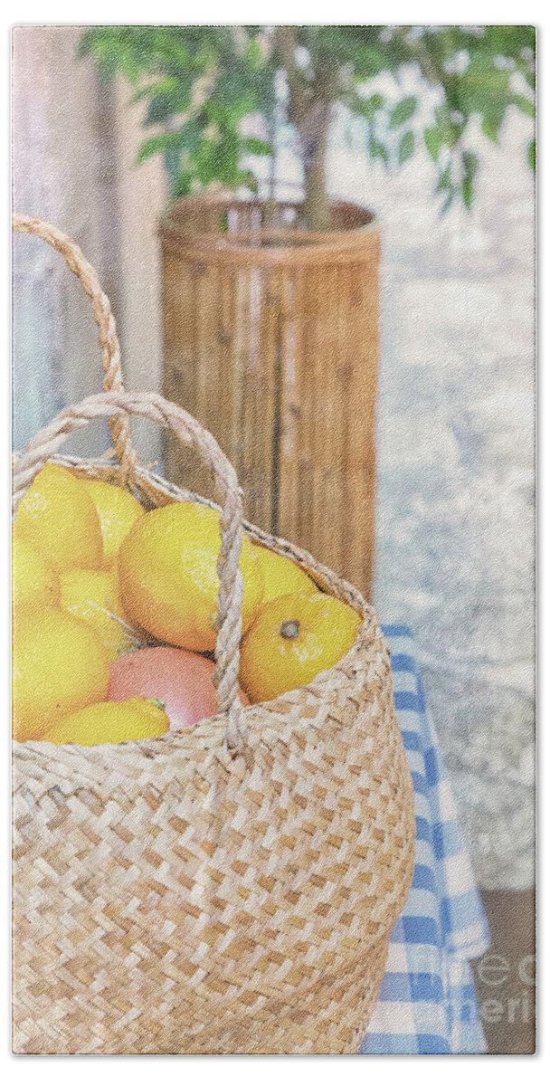 Lemons Bath Towel featuring the photograph Spanish Lemons by Becqi Sherman